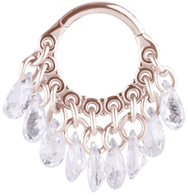 RG 316 HINGED RING WITH PEAR SHAPE STONE DANGLES 1,2x8mm WH