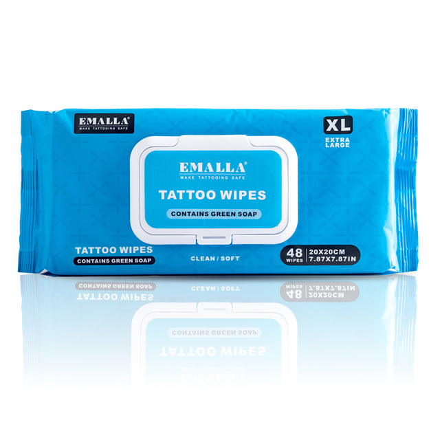 Emalla Tattoo Green Soap Wipes 20x20cm - 48 pcs