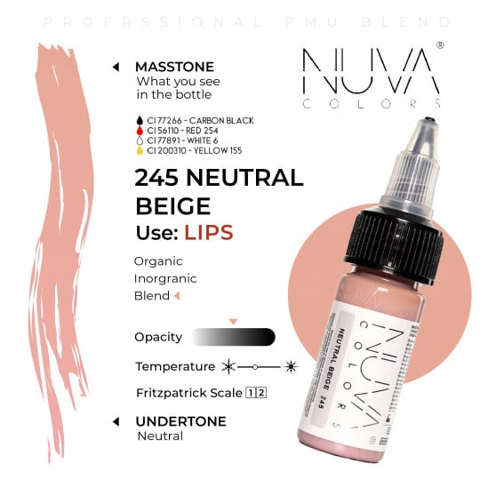 Nuva Colors PMU 15ml - 245 Neutral Beige