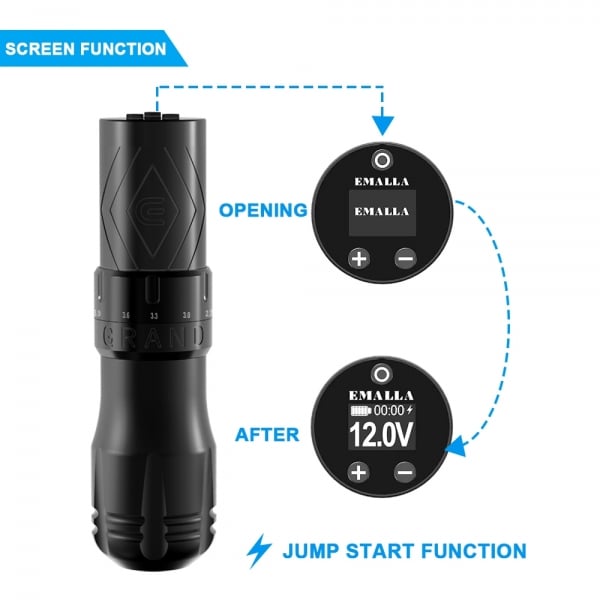 Emalla GRAND Wireless Tattoo Pen - Black