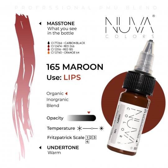 Nuva Colors PMU 15ml - 165 Maroon