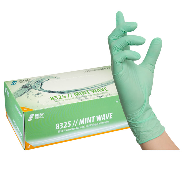 Nitras Mint Wave nitrile gloves - 100 pcs