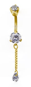 GD 316 MINI DOUBLE JEWEL BELLY BANANAS W/DANGLES 1,6x10mm model 03