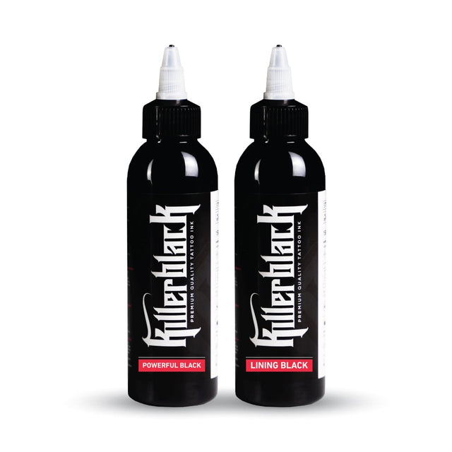 KILLERBLACK TATTOO INK - LINING BLACK + POWERFUL BLACK 2x150ml - EUROPE