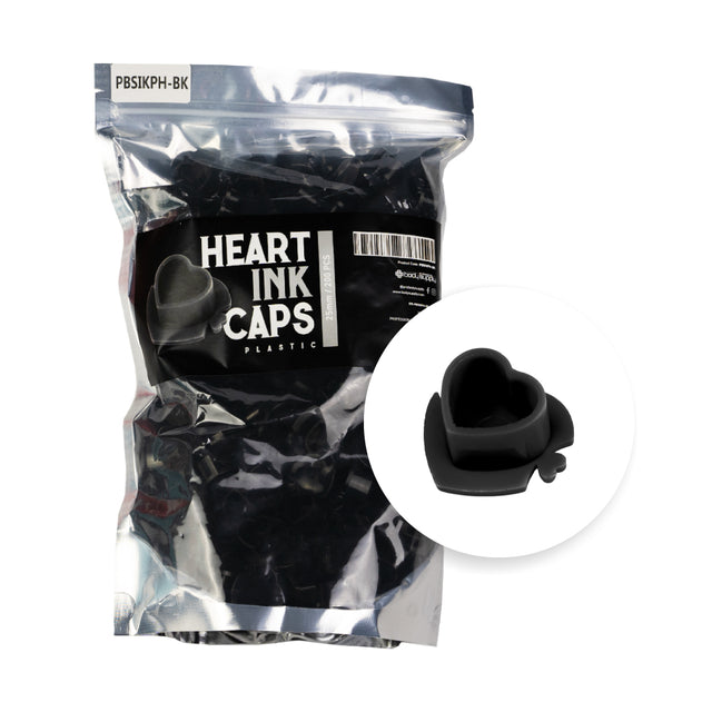 BodySupply Plastic Heart Ink Caps - 200pcs