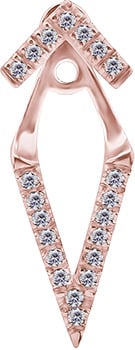 RG 316 V SHAPE EAR STUDS W. EAR JACKET SET (PAIR) 0,8mm WH