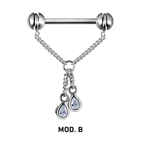SS 316 NIPPLE CHAIN BARBELL - 1,6x14mm balls 5mm
