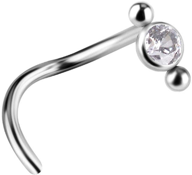 TT PREMIUM JEWEL NOSE STUDS, 0,8mm ball 2.0mm - mod. 13 -WH