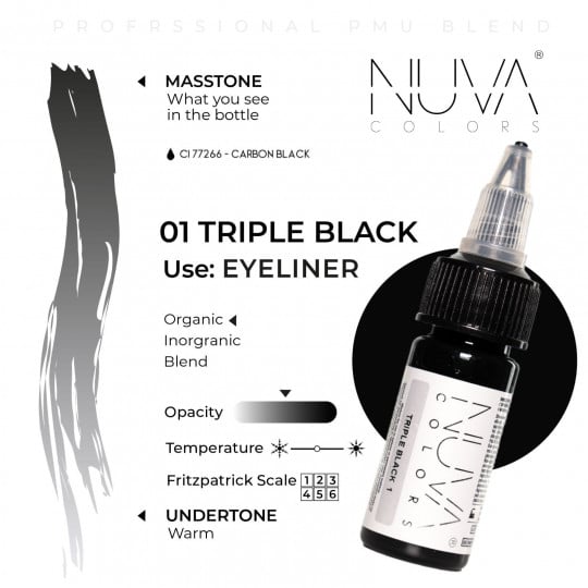 Nuva Colors PMU 15ml - 01 Triple Black