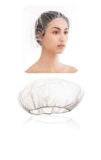 White non-woven hair net - Single pack - Polybag 100pcs