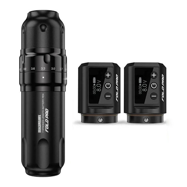 Dragonhawk Mast Fold Pro Wireless Tattoo Pen - Black