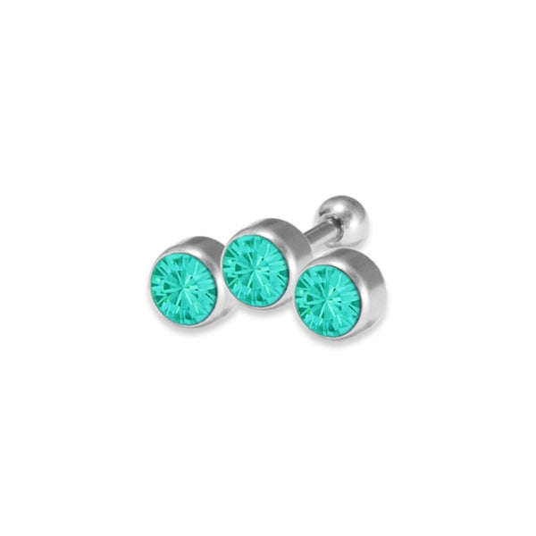 JEWELLED BARBELL WITH FLAT DISC 3x 3mm
