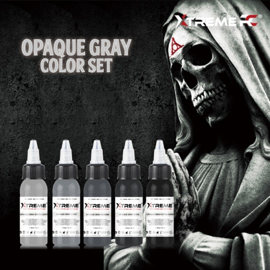 XTreme Ink - 5x30ml - OPAQUE GRAY SET