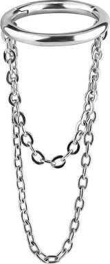 SS 316 CLICKER WITH DANGLE CHAINS 1,2x8mm