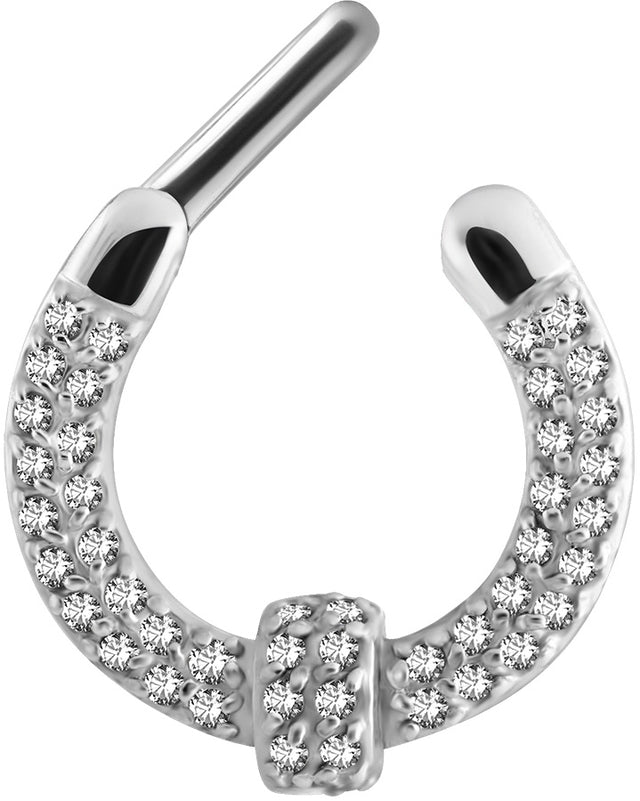 SS 316 SEPTUM CLICKERS SWAROVSKI PAVE SETTING