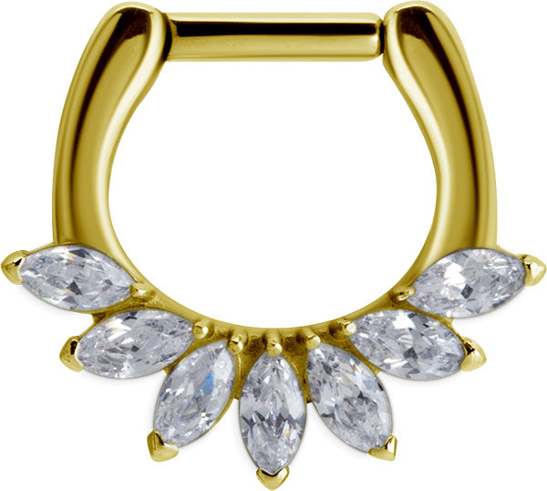 GD 316 SEPTUM CLICKER WITH MARQUISE ZIRCONIA