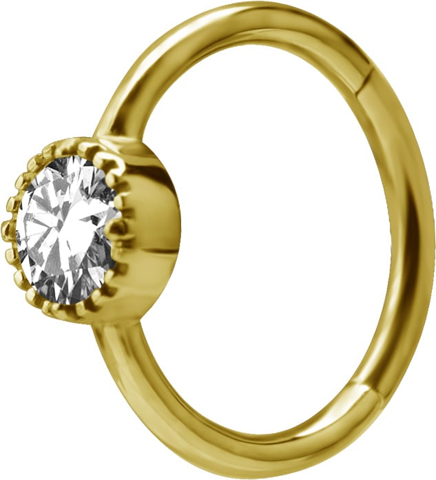 GD 316 HINGED RING SET W. ZIRCONIA 1,2x12mm WH