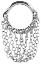 SS 316 HINGED RING WITH CHAIN DANGLES (PLAIN) 1,2x8mm