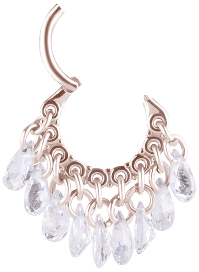 RG 316 HINGED RING WITH PEAR SHAPE STONE DANGLES 1,2x8mm WH