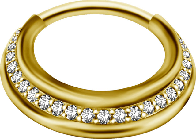 GD 316 TRIPLE SLANTED HINGED RING SET W. ZIRCONIA
