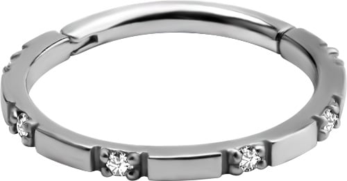 SS 316 HINGED RING SET with Jewels