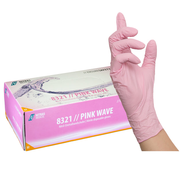 Nitras Pink Wave nitrile gloves - 100 pcs