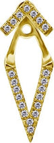 GD 316 V SHAPE EAR STUDS W. EAR JACKET SET (PAIR) 0,8mm WH