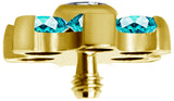 GD TT int FLOWER SET W/LAB CREATED GEMSTONE 1,2x4mm