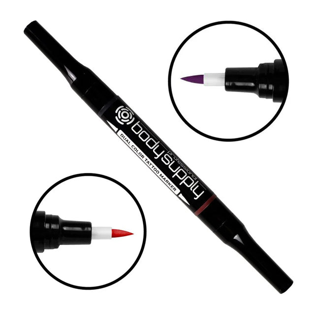 BodySupply Double Tattoo Marker - Violet/Red