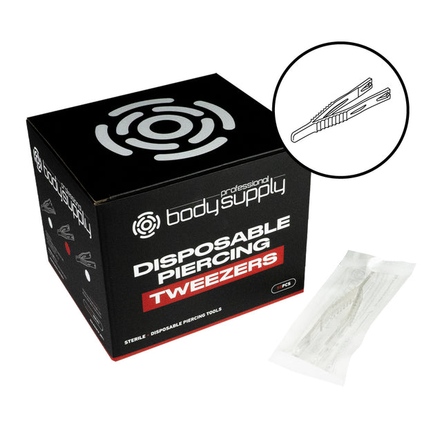 BodySupply Sterile Disposable Tweezer 50 pcs - Triangular Open