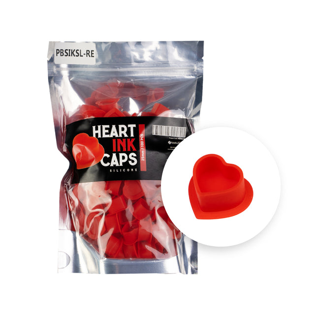 BodySupply Silicone Heart Ink Caps - 100pcs