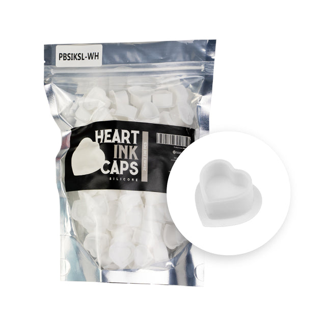 BodySupply Silicone Heart Ink Caps - 100pcs