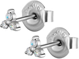SS 316L TRINITY EARSTUDS SET W. CUBIC ZIRCONIA (PAIR) 0,8mm - 4mm - WH