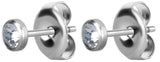 SS 316 FLAT JEWELLED DISC EAR STUDS (PAIR) 3mm