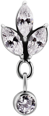 SS 316 int ATTACHMENT 1,2mm CUBIC ZIRCONIA mod. 59L - WH (6mm)