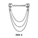 SS 316 NIPPLE CHAIN BARBELL - 1,6x14mm balls 5mm