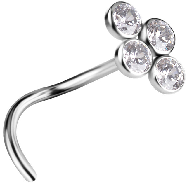 TT PREMIUM JEWEL NOSE STUDS, 0,8mm mod. 06 -WH