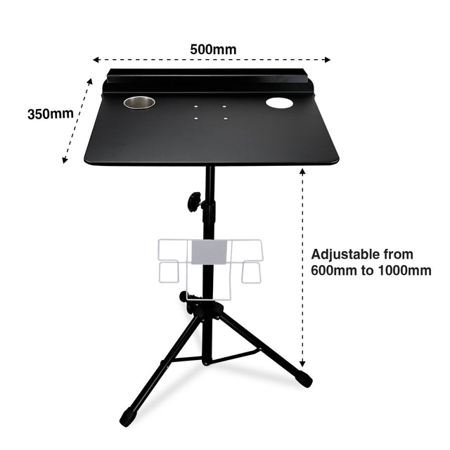 Tattoo Working Table (35 x 50cm) - Adjustable Height - Black