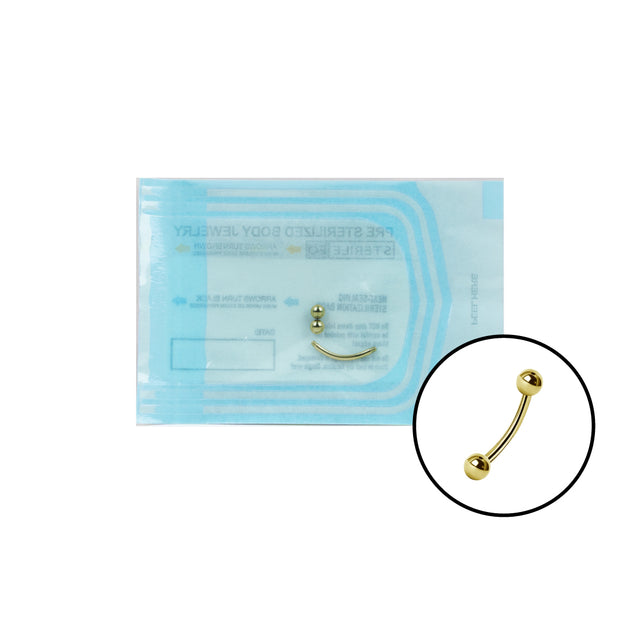GD TT STERILE CURVED EYEBROW BARBELLS