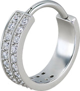 SS 316 HINGED RING SET W. ZIRCONIA (DOUBLE ROW) 1,2x12mm WH
