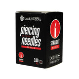 BodySupply Coated Sterile Straight Piercing Needles - 100pcs