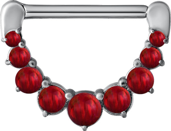 SS 316 JEWELLED NIPPLE CLICKER W/OPALS