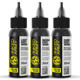 The Inked Army Tattoo Ink REACH - Grey Wash Set 3 pcs (30 ml)
