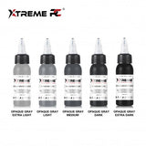 XTreme Ink - 5x30ml - OPAQUE GRAY SET