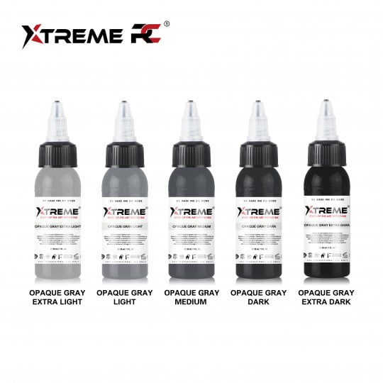 XTreme Ink - 5x30ml - OPAQUE GRAY SET