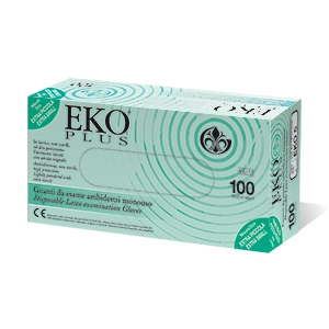 EKO WHITE LATEX GLOVES - 100pcs