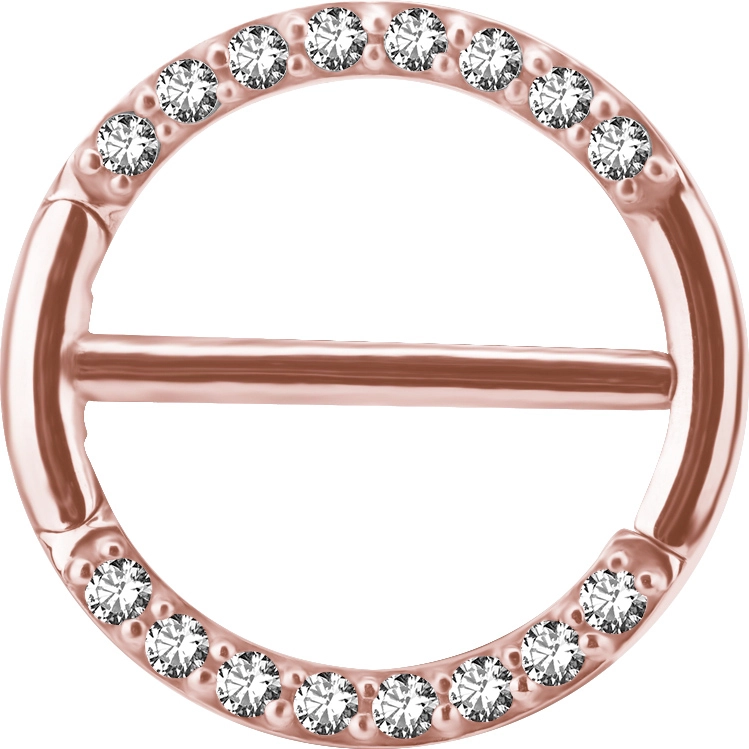 RG 316 JEWELLED DOUBLE NIPPLE CLICKER RING