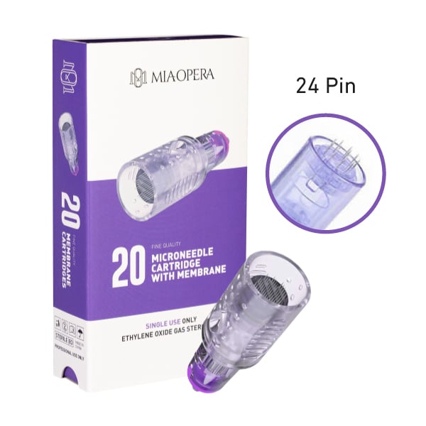 MiaOpera Needling Cartridges - 24 needles - 0,25mm - 2,5mm Lenght - 20pcs