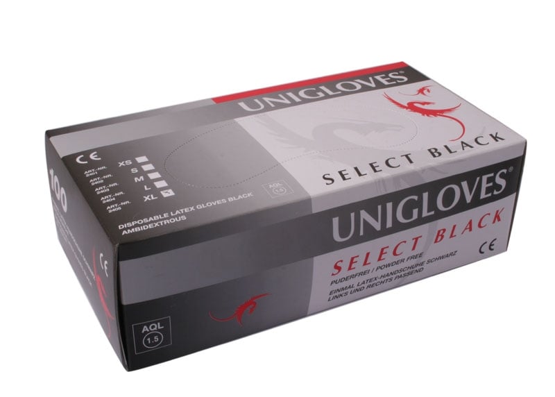 UNIGLOVES BLACK GLOVES - 100pcs