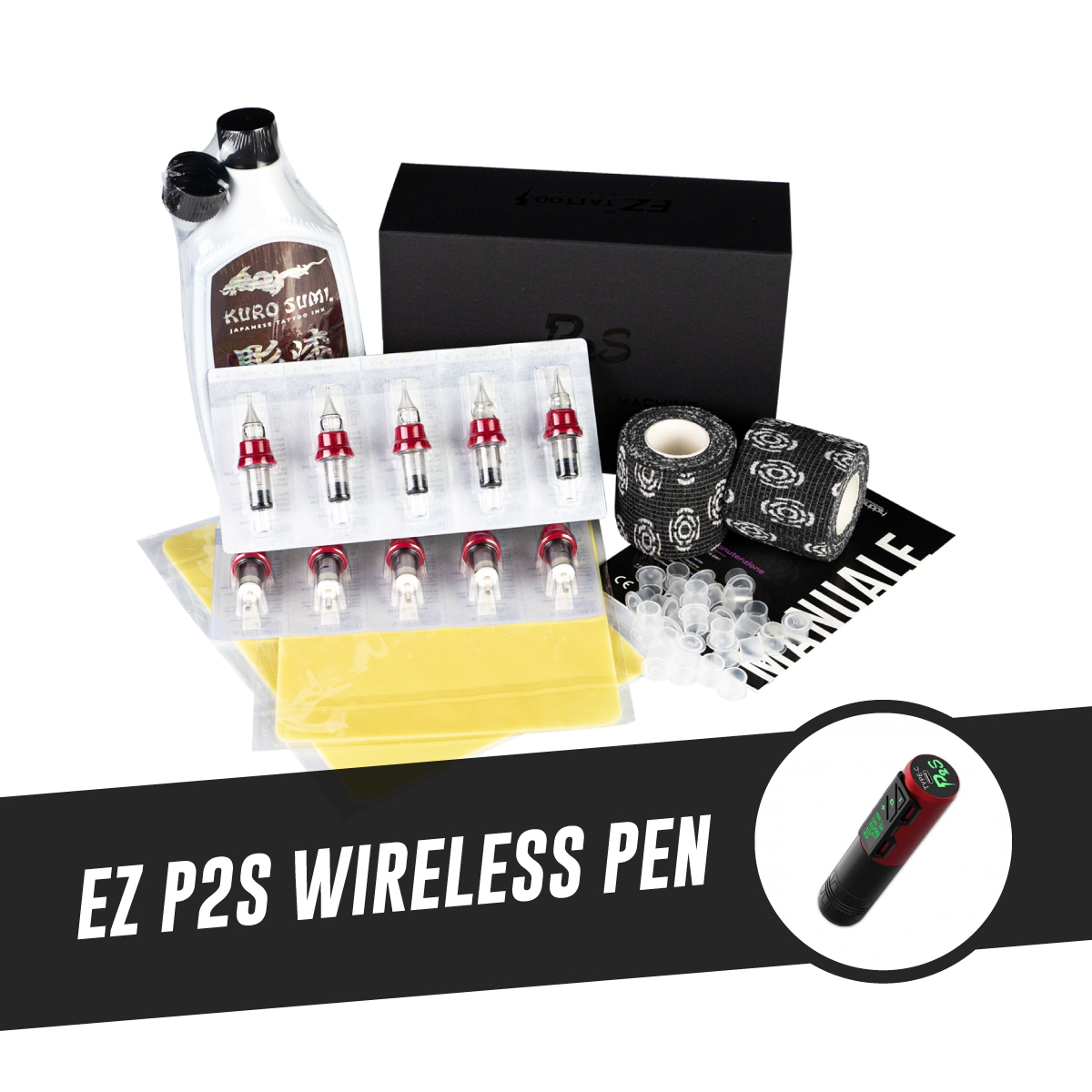 BASIC TATTOO KIT - WIRELESS MACHINE EZ P2S